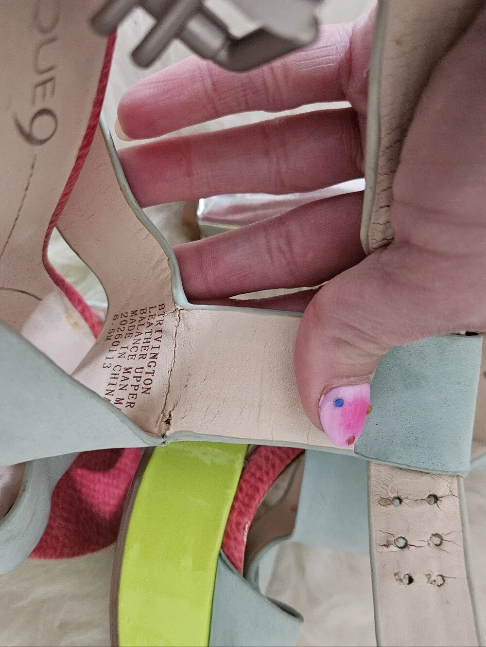 Genuine Leather Colorblock Heels